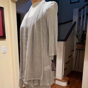 R&M Richards Two-Piece Silver Metallic Jacket Dress